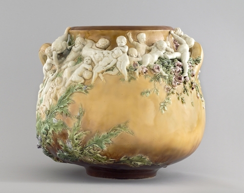 Pair of Ceramic Jardinieres by Carrier Belleuse